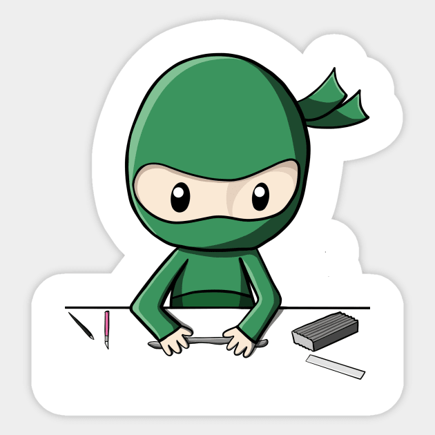 Sculpting Ninja Sticker by CraftyNinja